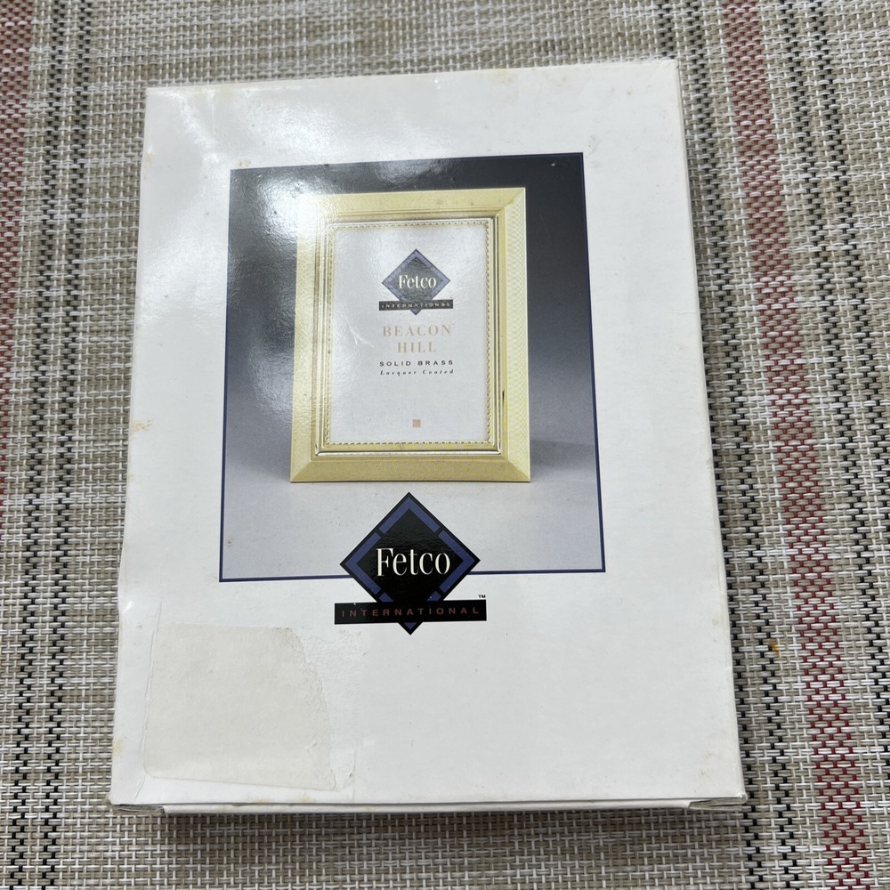 VTG NIB FETCO Int. Beacon Hill Solid Brass Lacquer Coated Picture Frame 3.5x5